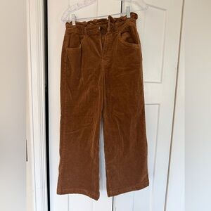 tgla Brown Corduroy Crop Pants, S